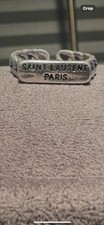 Yves Saint Laurent Paris   Silver Logo Ring