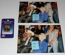 ROY ROGERS/DALE EVANS COLLECTION - (1) HAPPY TRAILS PIN AND (2) CANDID PHOTOS