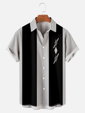 Mens 50s Vintage Bowling Shirt