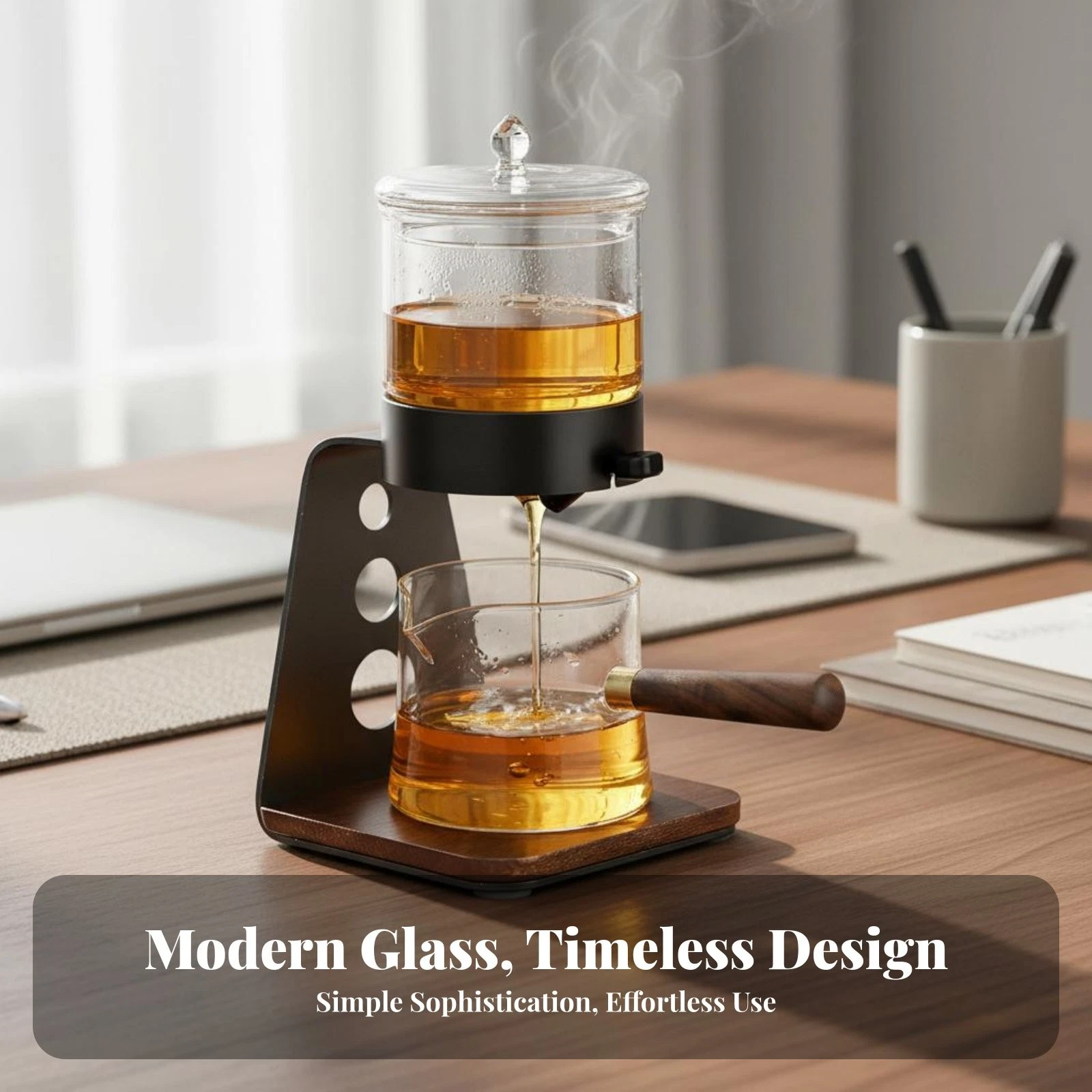 Lazy Gongfu Tea Set Fine Mesh Filter Automatic Tea Brewer Set Easy to Clean