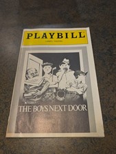 Playbill noviembre 1987 THE BOYS NEXT DOOR por Tom Griffin John Wylie Laurinda Barrett
