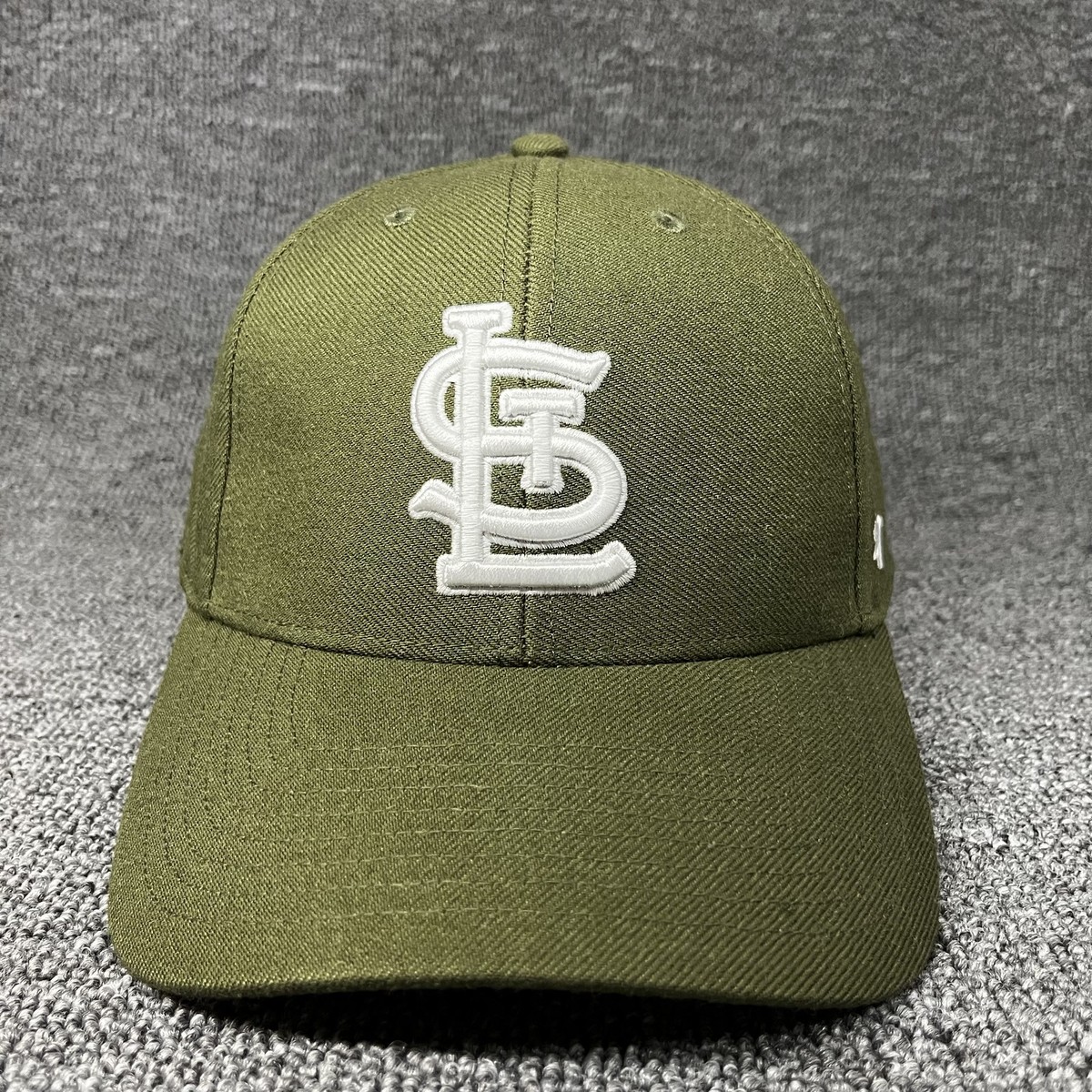 St. Louis Cardinals '47 Clean Up Hat Olive Green White STL Adjustable MLB Cap