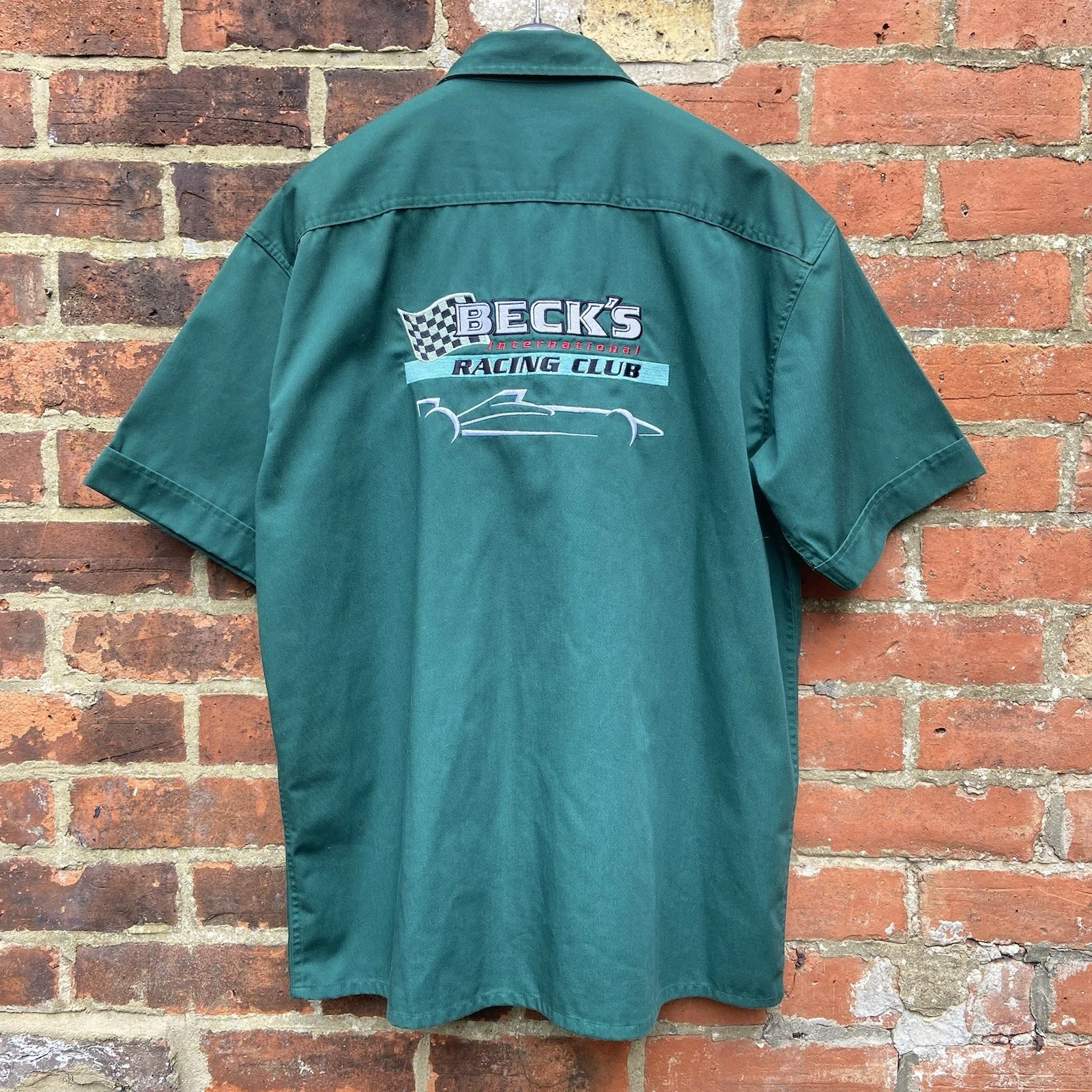 Beck’s International Racing Team Shirt Men’s XL Green Motorsport Vintage