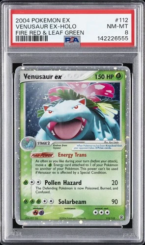 2004 POKEMON EX FIRE RED & LEAF GREEN #112 VENUSAUR EX-HOLO PSA 8
