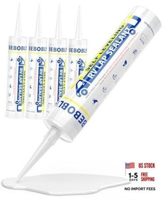 RV Roof Sealant Self Leveling Lap Sealant White, RV Caulking Sealant 4 Packs