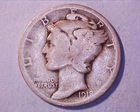 1918-D  Mercury Head Silver Dime  **129-6