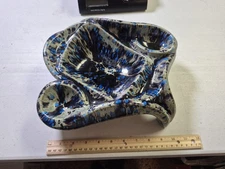 Large Vintage Freeform Pottery Ashtray MCM