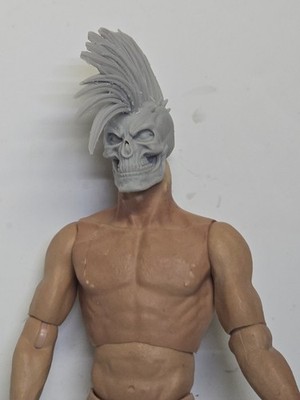 3d Printed MOHAWK SKULL HEAD 1/6th Scale Fits 12'' Body  PHICEN 