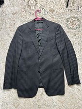 Armani Collezioni Blazer Size 40 R Mens Black Pinstripe Jacket EXCELLENT