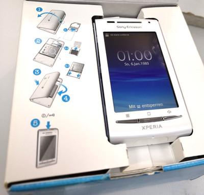 Sony Ericsson E15i (X8) , 1242-4228.5 , Dunkelblau Silber Weiß , Neuware OVP