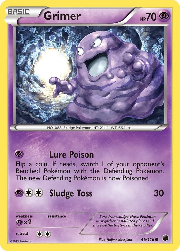 Pokémon TCG Grimer Plasma Freeze 45/116 Common NM/M Psychic Sludge