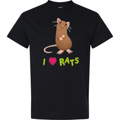 Inktastic I Love Rats T-Shirt Pets Cute Tail Furry Feet Fuzzy Fancy Rat Pet Mens