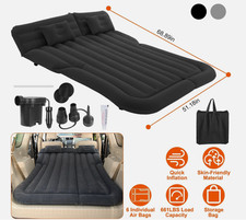 SUV Car Air Mattress Inflatable Bed w/ Pump  Pillows for Camping Travel BLACK