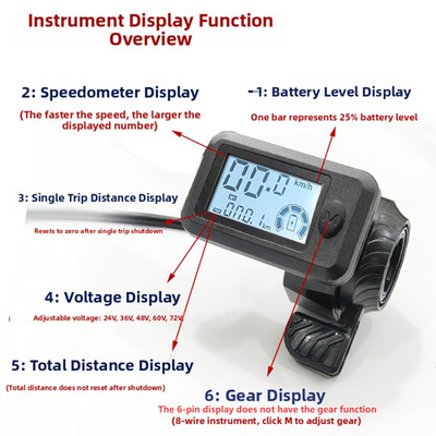 2436486072V 68 Pin LCD Speed Display with Adjustable Voltage Thumb Throttle