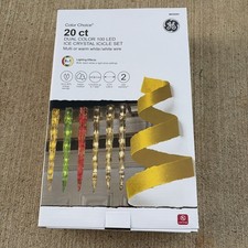 GE Color Choice 20 Count Dual Color Warm White Or Multi-Color LED Icicle Lights