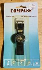 Vintage Liquid Filled Wrist Band Compass Hong Kong on Original Card