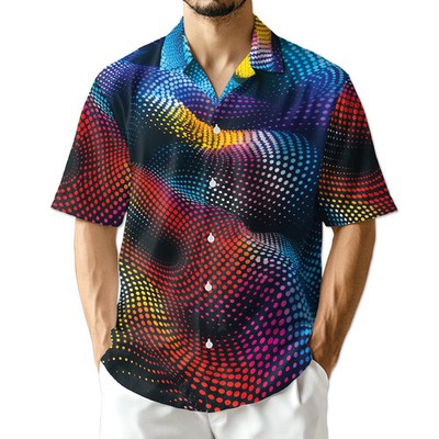 Dynamic Dots Abstract Geometric Pattern Hawaiian Shirt