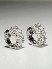 Diamond & White Gold Earrings. Sensational Pair of Real 2.01 carat Sparkling 