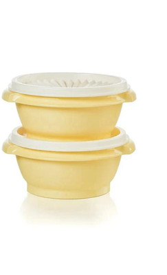 Tupperware Vintage Servalier 1¼ Cup Bowl 2pc Set Yellow New
