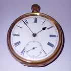 VINTAGE SWISS OMEGA FAHYS CASE USA 2 PLATES of GOLD POCKET WATCH ENAMEL DIAL