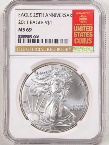 2011 1oz 25th Anniv. American Eagle MS69 NGC 8355585-006