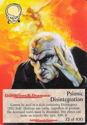 Psionic Disintegration 73/100 - Dungeons Spellfire CCG TSR, Inc. 1996