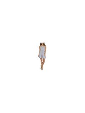 BCX Womens A-Line Mini Dress Gray Ruffled Spaghetti Strap V Neck Juniors L