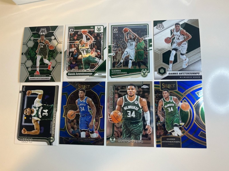 GIANNIS ANTETOKOUNMPO “8 Card Lot” Nice Mix Of Cards New MIAMI HEAT PF “NM/MT”