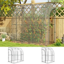 Outdoor Walk-In Lean to Wall Tunnel Greenhouse with Roll Up Doors