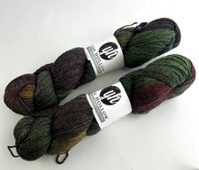 Hand Dyed Yarn Hollow Merino Wool Bamboo Nylon Blend Squish Color Trout New