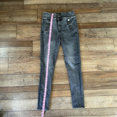 Express Denim Perfect Legging Jeans Womens 8R Super High Rise Black Stretch 12A2