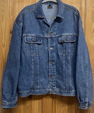 Lee Rider Denim Jacket Dark Blue 100% Cotton Classic Vintage Look Size M More L