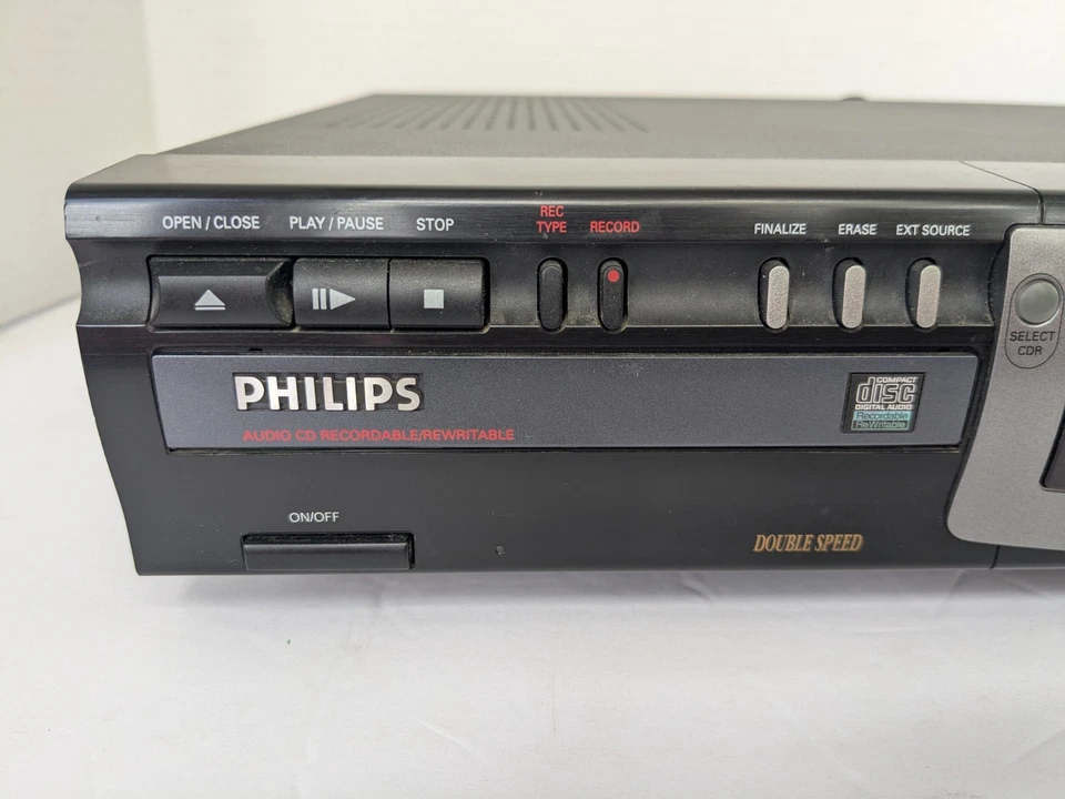 Philips CDR 775 Dual Deck Recorder CD Audio Recordable Rewritable Tested - Image 3 of 4