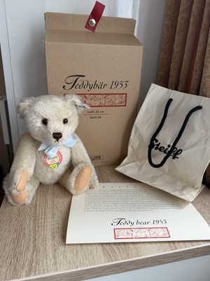 Steiff Teddybär 1953 Replik weiß 25 cm - limitierte Auflage 5.000 #408489 + Box, COA