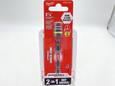 Milwaukee 49-66-4542 SHOCKWAVE -1/4 /5/16  x 2-1/4  QUIK-CLEAR 2-in-1 Nut Driver