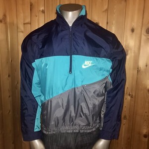 Vintage 90’s Nike Half Zip Men’s Large Packable Hooded Windbreaker