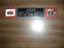 JUSTIFY (HORSE RACING) ENGRAVED NAMEPLATE FOR PHOTO/DISPLAY