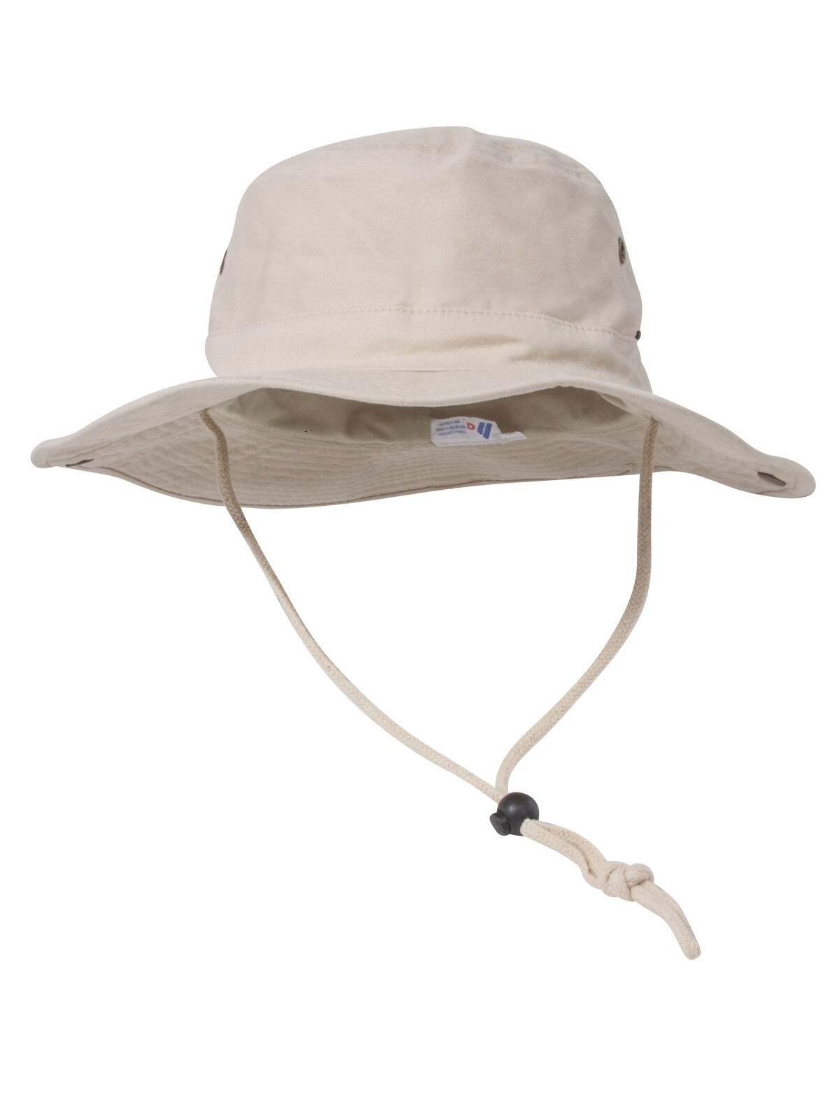mg Men's Brushed Cotton Twill Aussie Side Snap Chin Cord Hat - Natural - Small