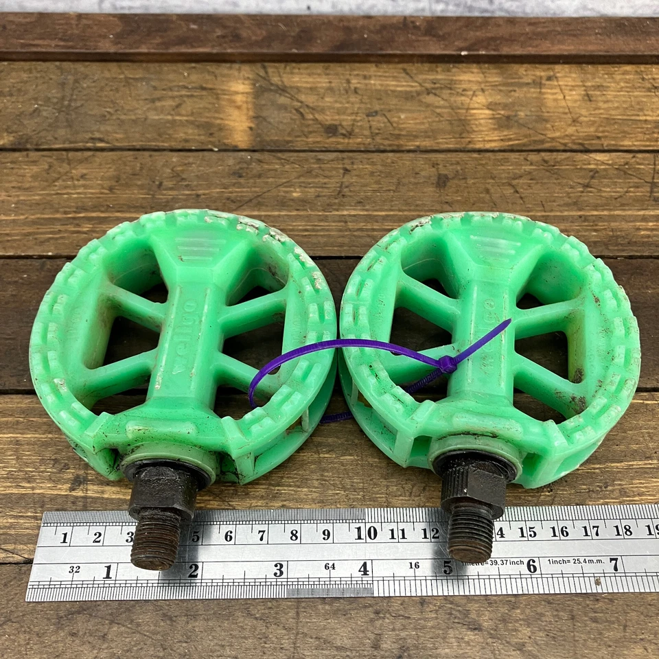 Pedales BMX Lollipop verde 1/2 pulgada Old School BMX Freestyle OG Wellgo Master Foto 3 de 4