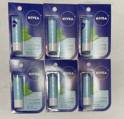 6~Nivea MINT & MINERAL Refreshing Lip Care Shea & Peppermint Rare VHTF