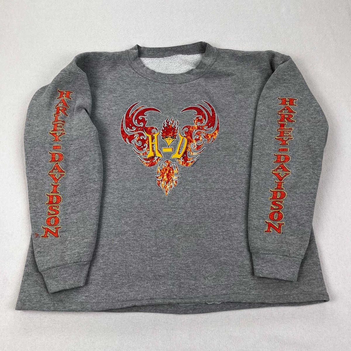Vintage Harley Davidson Sweatshirt Size Medium Grey Fleece Phoenix