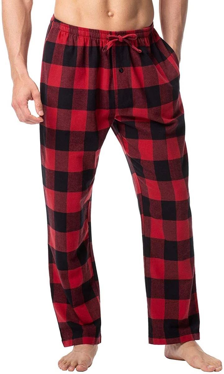 LAPASA Men's 100% Cotton Woven Flannel Pajama Lounge Sleep Pants Plaid PJ  Bottom