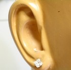 14k white gold 1.28ct SI2 I1 H clarity enhanced princess diamond stud earrings — photo 8