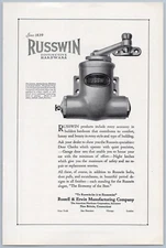 1923 Russwin Distinctive Hardware Vintage Ad Door Checks Handles Key Locks Knobs