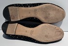 CHLOE Black Suede Leather Silver Floral Flats Loafers Slipper Moccasin Shoes Bag — photo 7