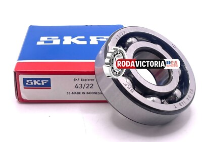 SKF 63/22 Deep Groove Ball Bearing, Open Type, No Seals 22x56x16