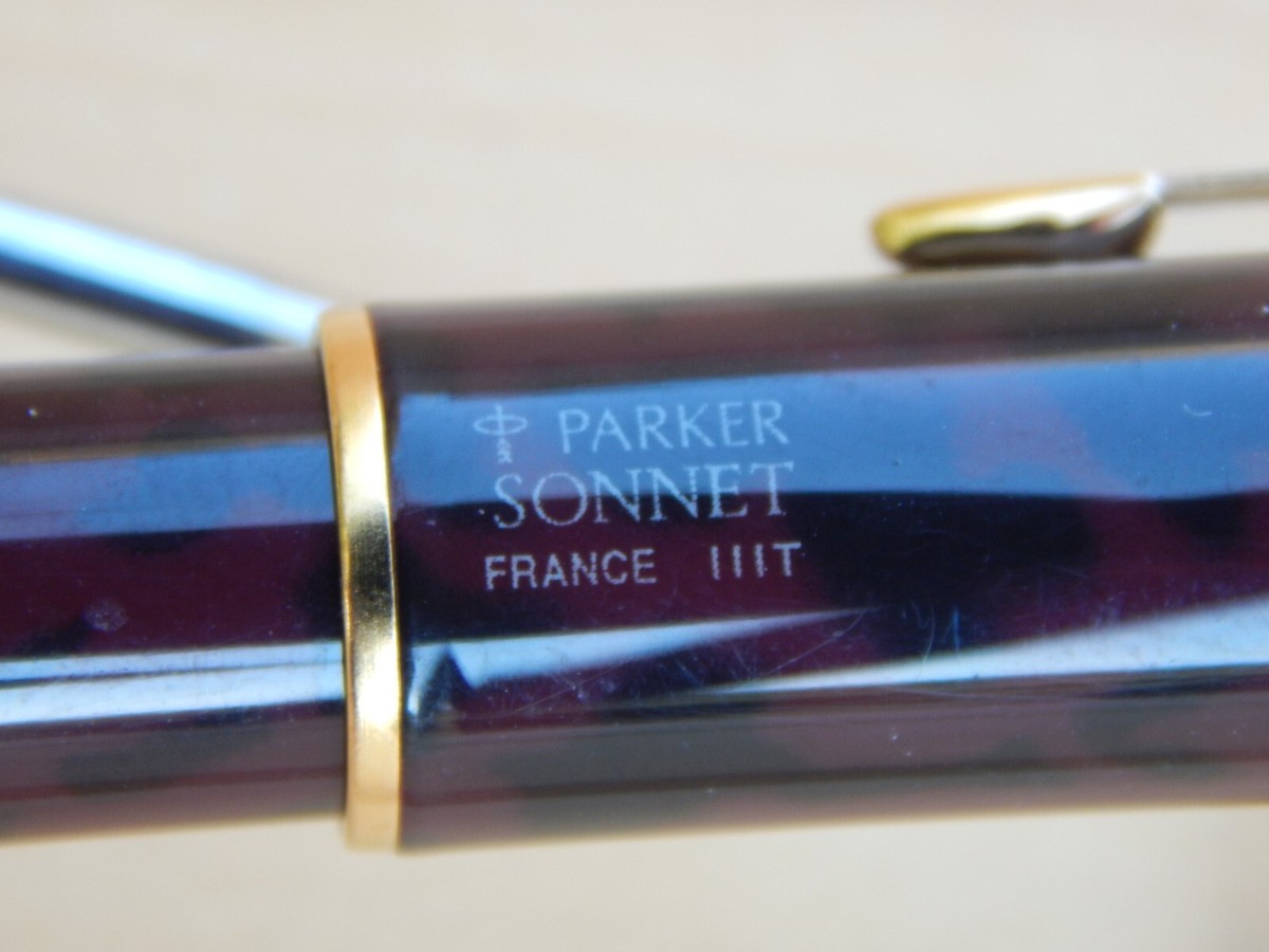 PARKER SONET FRANCE IIIT Fountain Pen Brown/GOLD Vintage F nib