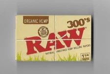 1 PACK RAW 300s ORGANIC HEMP CIGARETTE ROLLING PAPER 1.25 (1¼) NATURAL UNREFINED