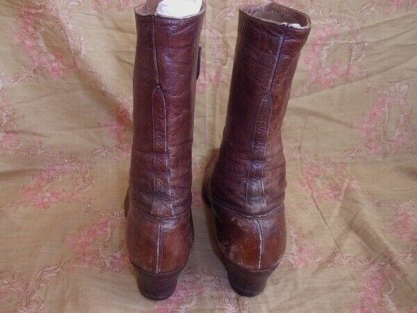 AUTHENTIC Victorian Edwardian Brown LEATHER High … - image 4