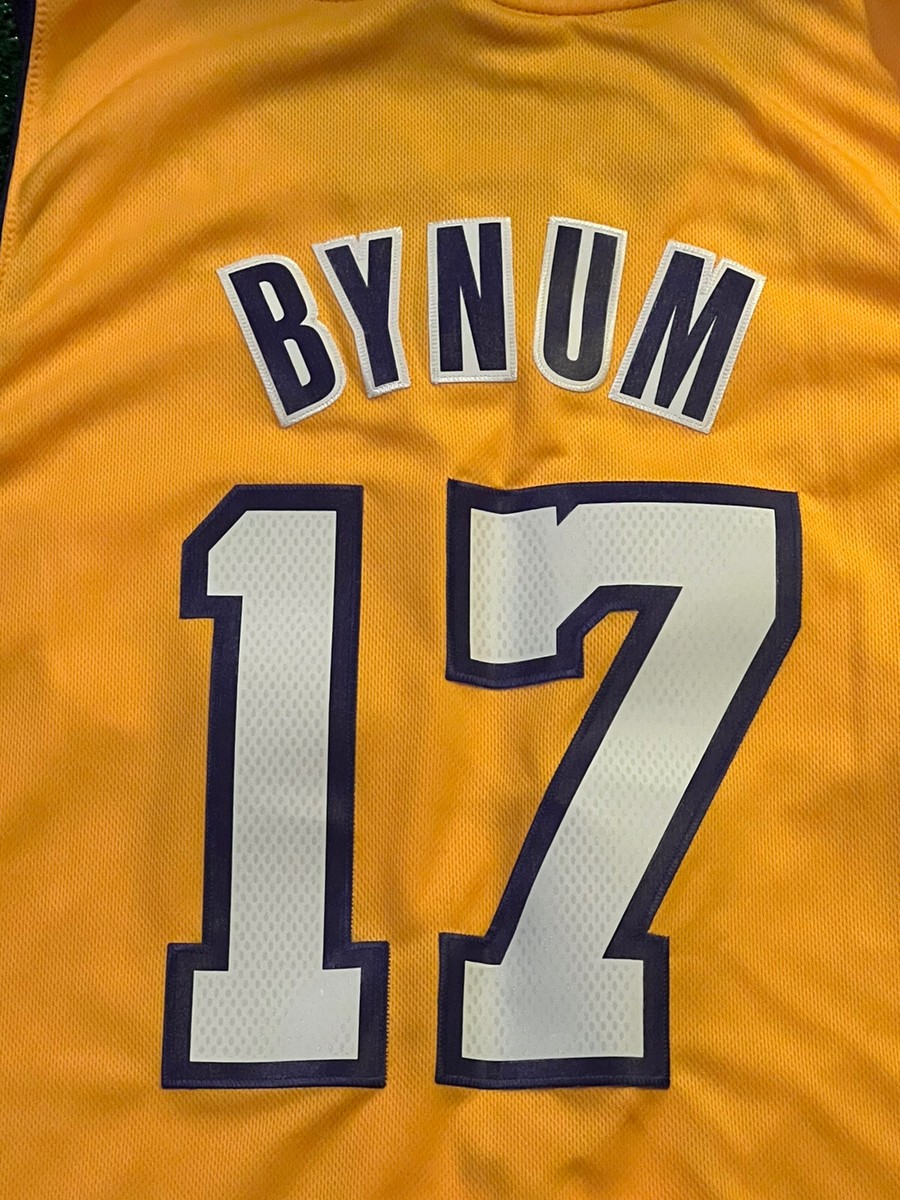 New ADIDAS LA LAKERS #17 ANDREW BYNUM YELLOW JERSEY ADULT LARGE
